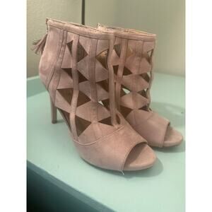 XOXO Womens Charisma Pink Cage Shoes 8